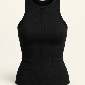 Soft Rib Tank in Black