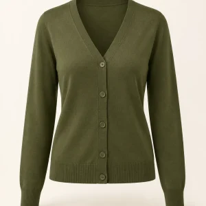 Fine Knit Cardigan in Olive