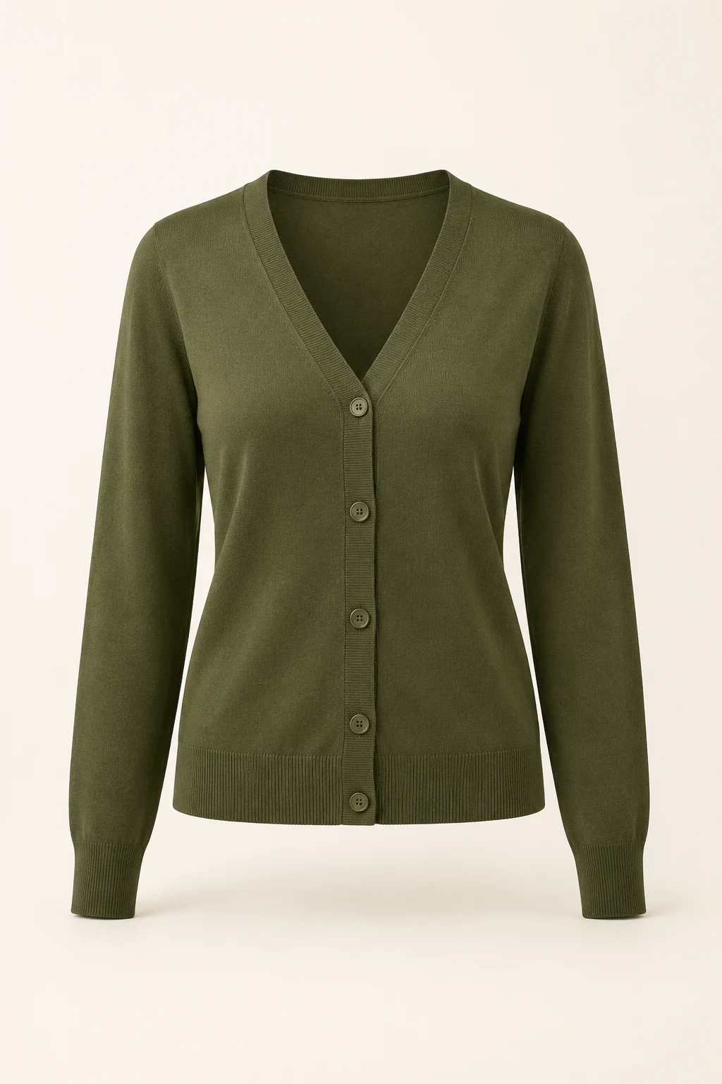 Fine Knit Cardigan in Olive