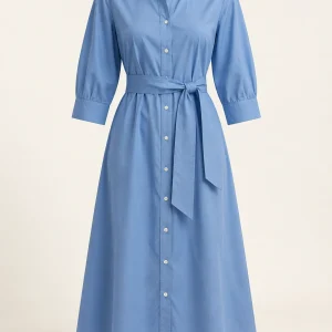 Relaxed Shirt Dress in Blue