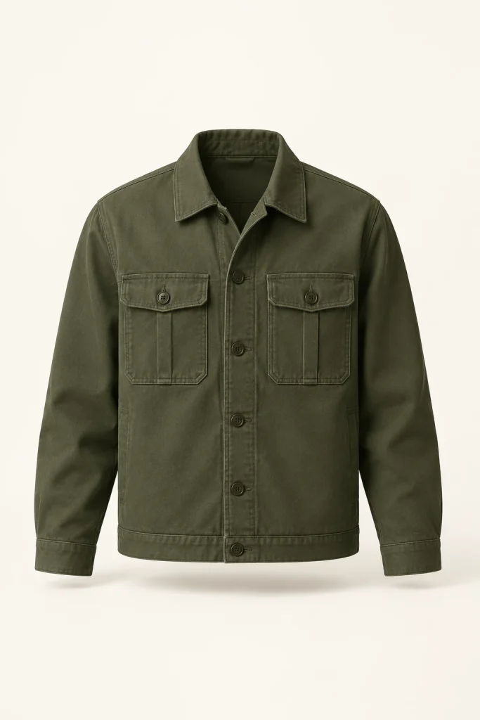 Lightweight Utility Jacket in Olive