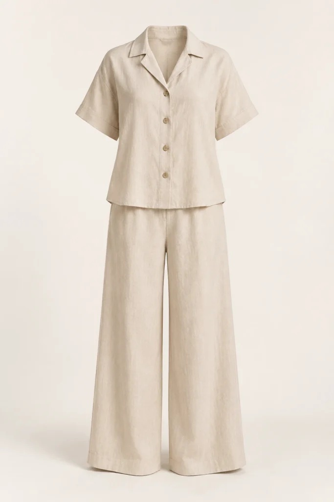 Linen Weekend Set in Natural