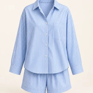 Cotton Resort Set in Blue stripe